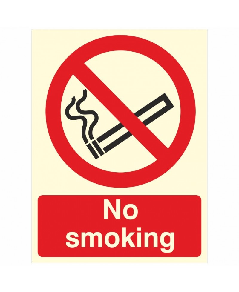 No Smoking Photoluminescent Sign