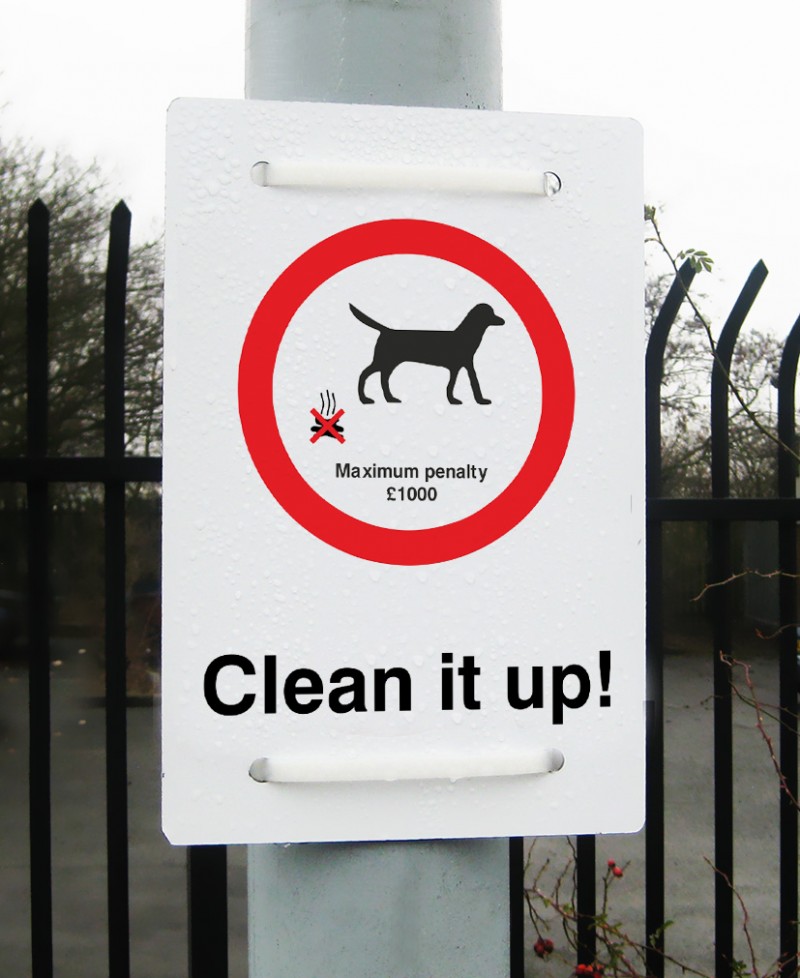 Clean It Up Maximum Penalty £1000 Sign