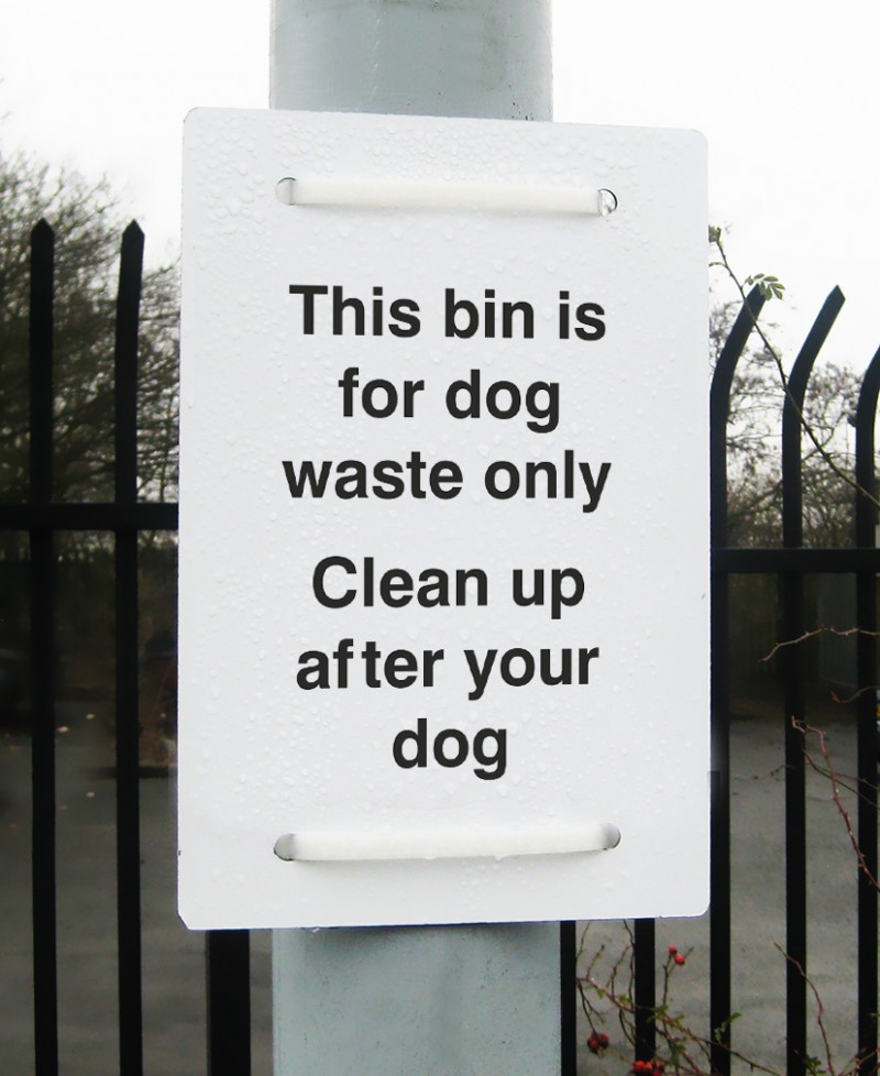 This Bin Is For Dog Waste Only Clean Up After Your Dog Sign