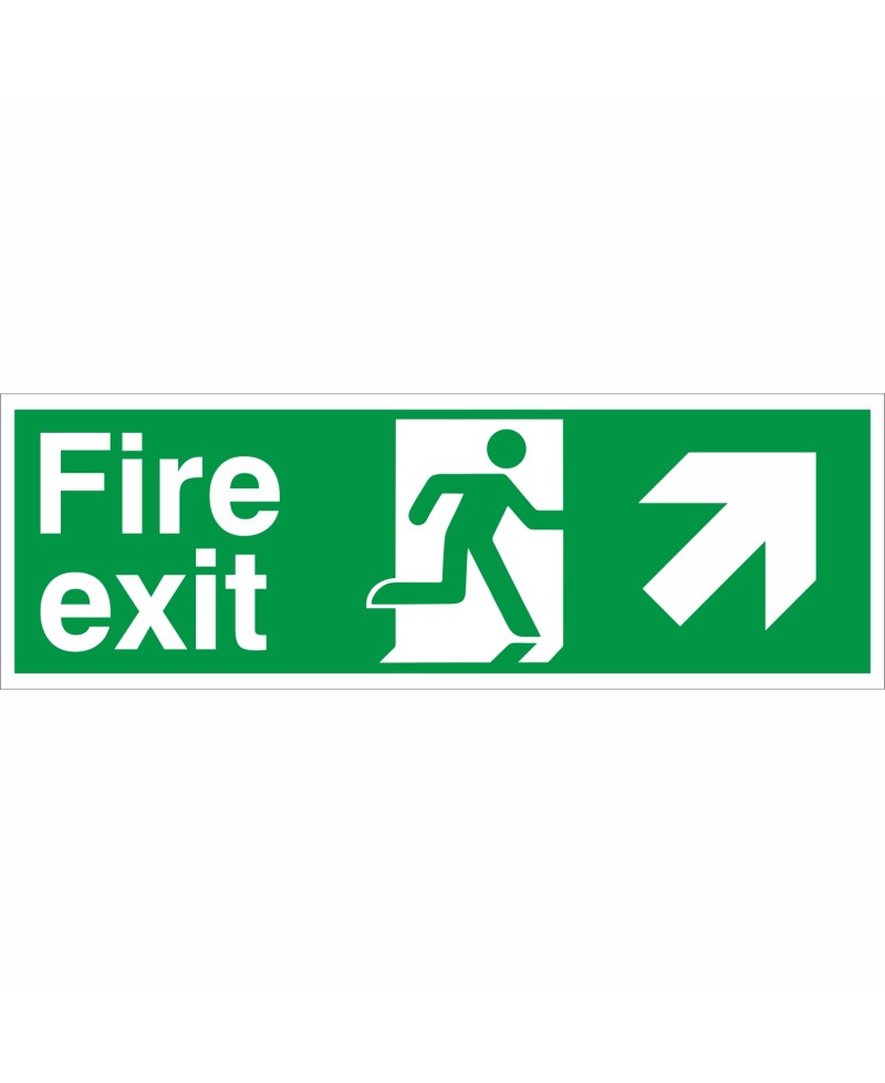 Fire Exit Arrow Up Right Sign