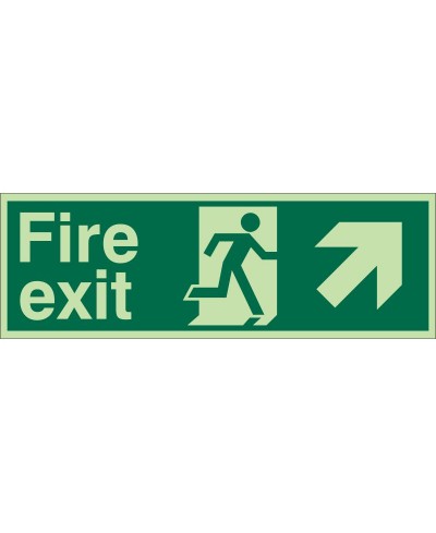 Fire Exit Arrow Up Right Sign