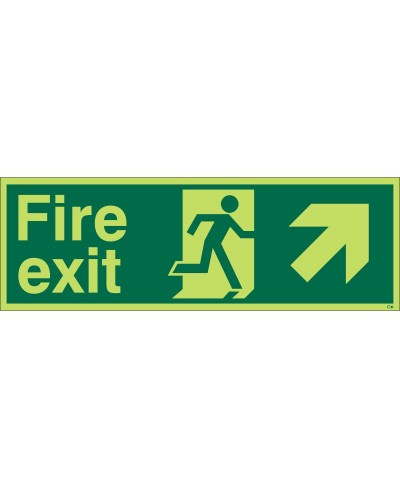 Fire Exit Arrow Up Right Sign