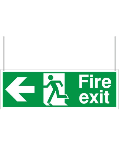 Fire Exit Left/Right Arrows Double Sided Hanging Sign