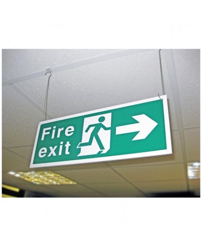 Fire Exit Left/Right Arrows Double Sided Hanging Sign