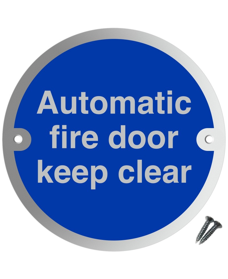 Automatic Fire Door Keep Clear Aluminium Sign