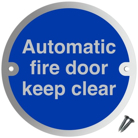 Automatic Fire Door Keep Clear Aluminium Sign