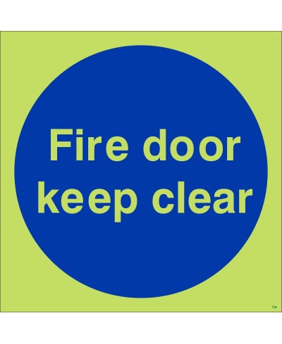 Glow in the Dark Fire Door Keep Clear Door Sign