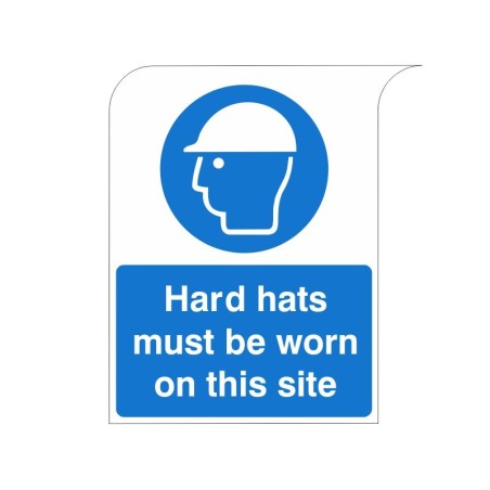 Curve Top Hard Hats Must Be Worn On This Site Sign