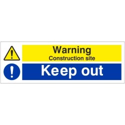 Warning Construction Site Keep Out Sign Warning Construction Site Keep Out Sign