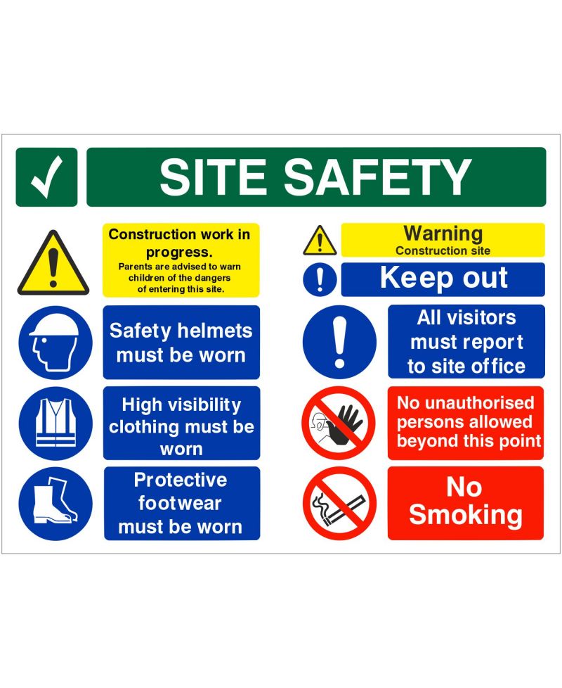 Site Safety Sign Construction Work In Progress