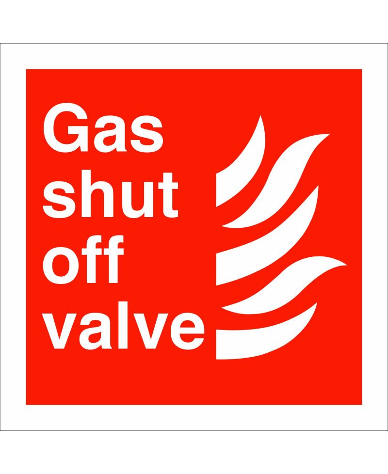 Gas Shut Off Valve Sign