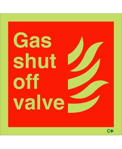 Gas Shut Off Valve Sign