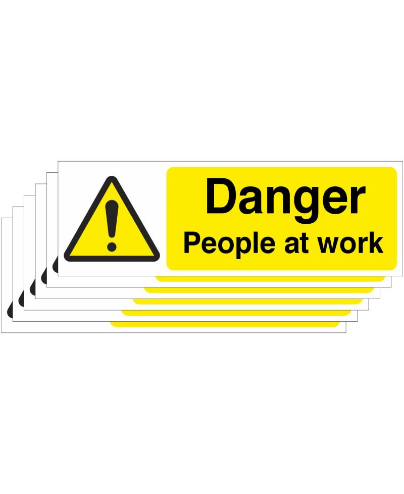 Pack of 6 Danger People At Work Signs