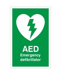 AED Emergency Defibrillator Sign