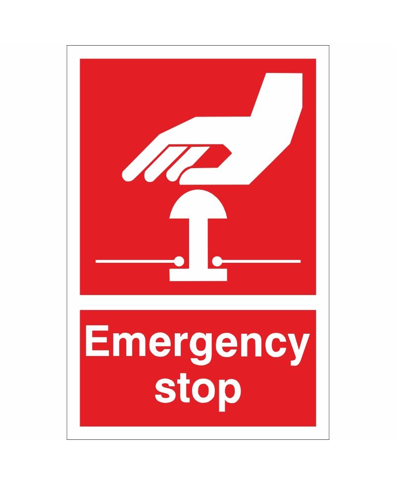 Red Emergency Stop First Aid Sign