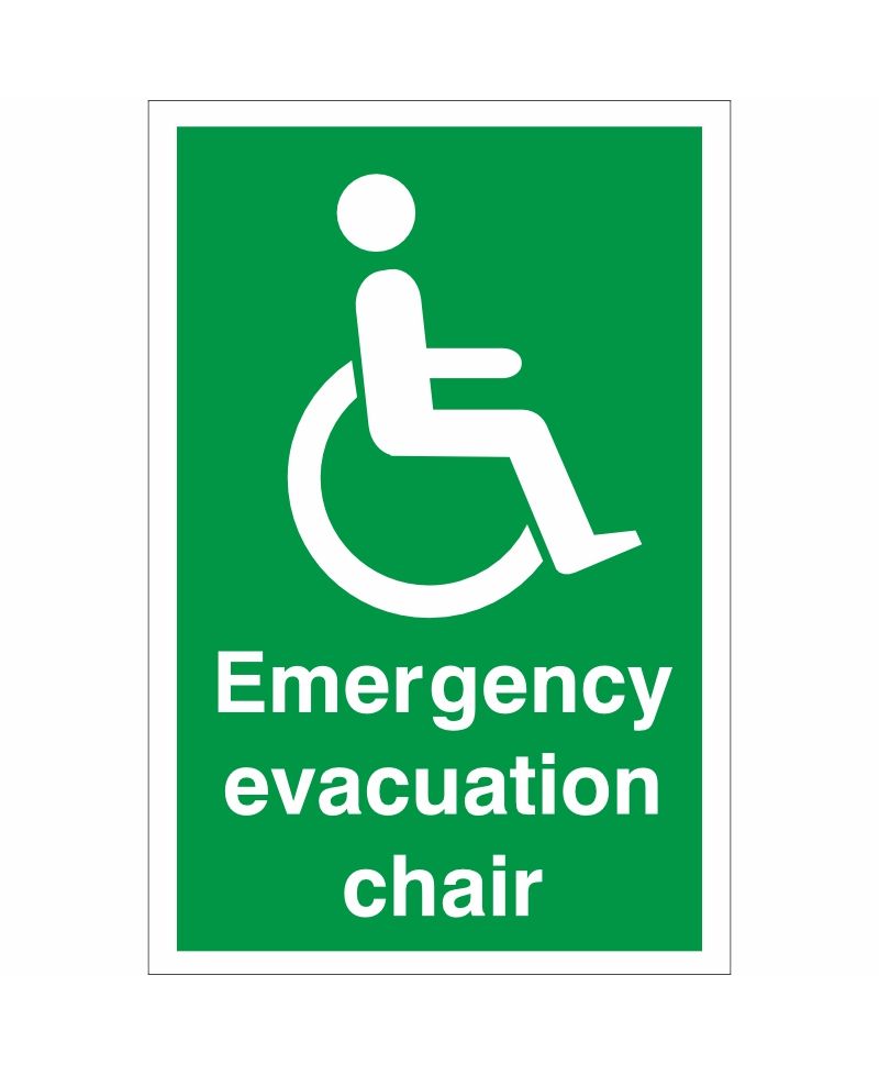 Emergency Evacuation Chair First Aid Sign