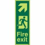 Photoluminescent Fire Exit Arrow Down Left Sign