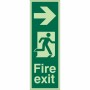 Photoluminescent Fire Exit Arrow Down Left Sign