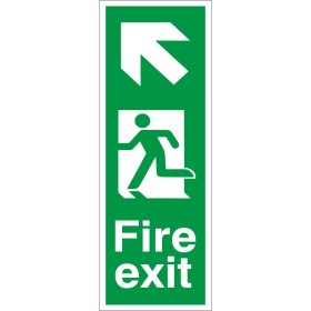 Fire Exit Arrow Up Left Sign Fire Exit Arrow Up Left Sign