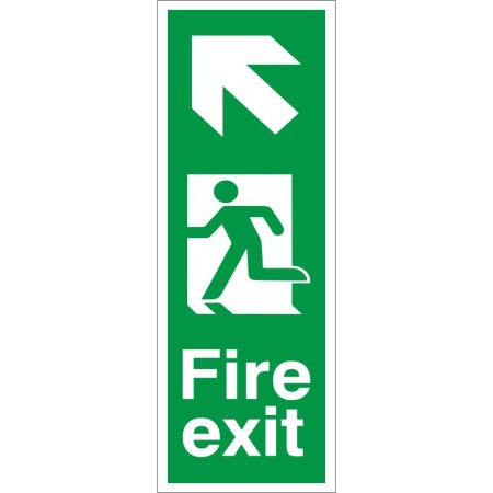 Fire Exit Arrow Up Left Sign