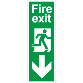 Fire Exit Arrow Down Sign Fire Exit Arrow Down Sign