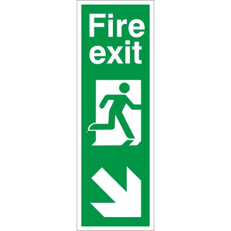 Fire Exit Arrow Down Right Sign