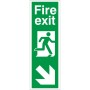 Fire Exit Arrow Down Right Sign