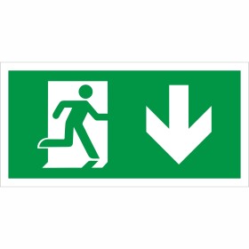 Fire Exit Symbol Only With Arrow Down Sign Fire Exit Symbol Only With Arrow Down Sign