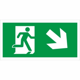 Fire Exit Symbol Only With Arrow Down Right Sign Fire Exit Symbol Only With Arrow Down Right Sign