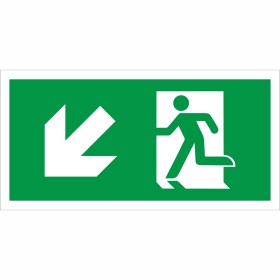 Fire Exit Symbol Only With Arrow Down Left Sign Fire Exit Symbol Only With Arrow Down Left Sign