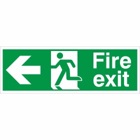 Fire Exit Left Sign - BS 5499 Compliant Safety Sign Fire Exit Left Sign