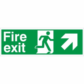 Fire Exit Arrow Up Right Sign Fire Exit Arrow Up Left Sign | Rainbow Safety
