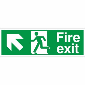 Fire Exit Arrow Up Left Sign Fire Exit Arrow Up Left Sign | Rainbow Safety