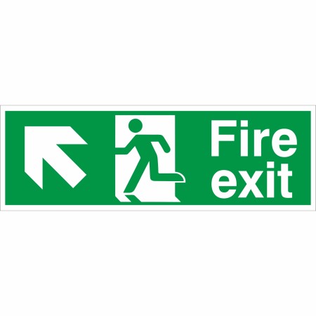 Fire Exit Arrow Up Left Sign | Rainbow Safety