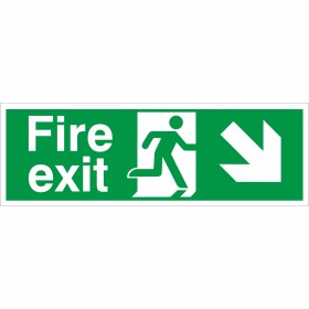 Fire Exit Down Right Sign Fire Exit Down Right Sign | Rainbow Safety