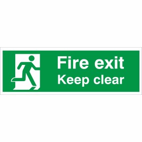 Fire Exit Keep Clear Running Man Right Sign Fire Exit Keep Clear Running Man Right Sign | Rainbow Safety