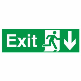 Exit Arrow Down Sign Exit Arrow Down Sign | Rainbow Safety