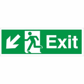 Exit Arrow Down Left Sign Exit Arrow Down Left Sign | Rainbow Safety