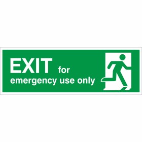 Exit For Emergency Use Only Sign Exit For Emergency Use Only Sign - 600mm x 200mm | Rainbow Safety