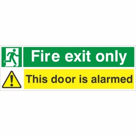 Fire Exit Only This Door Is Alarmed Sign Fire Exit Only This Door Is Alarmed Sign | Rainbow Safety