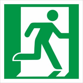 Fire Exit Man Running Right Sign Fire Exit Man Running Right Sign | Rainbow Safety
