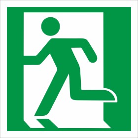 Fire Exit Man Running Left Sign Fire Exit Man Running Left Sign | Rainbow Safety