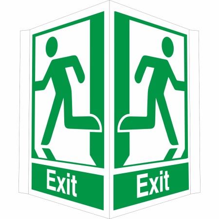 Fire Exit Projecting Sign 400 x 300mm | Rainbow Safety