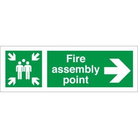 Fire Assembly Point Sign With Right Arrow Fire Assembly Point Sign With Right Arrow