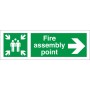 Fire Assembly Point Sign With Right Arrow