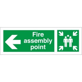Fire Assembly Point Sign With Left Arrow Fire Assembly Point Sign With Left Arrow