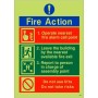 3 Point Glow in the Dark Fire Action Sign