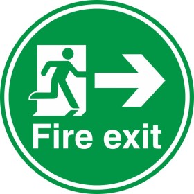 Fire Exit Right Arrow Floor Sign 450mm Diameter Fire Exit Right Arrow Floor Sign 450mm Diameter