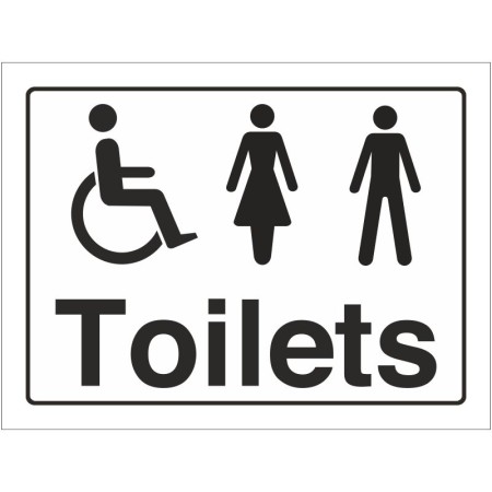 Unisex and Disabled Symbol Toilet Door Sign