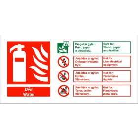 Water Fire Identification Sign in Welsh/English Water Fire Identification Sign in Welsh/English